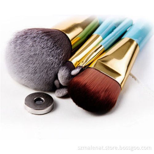 Sky Blue Makeup Brush set, Double Color Synthetic Hair, Suitable for Women Girls
